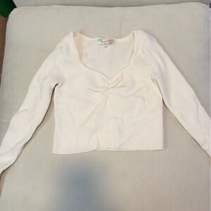 Cream Long Sleeve Top